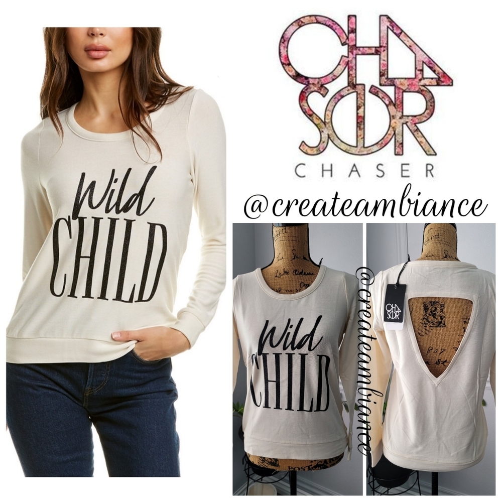 Chaser "Wild Child" Cutout Back Pullover